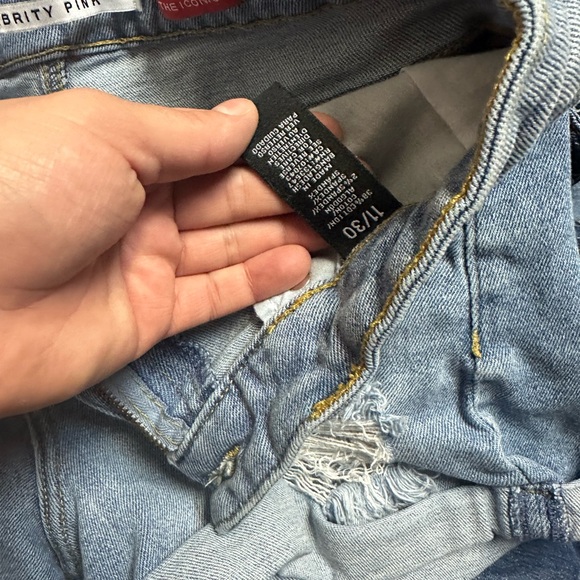 American Threads Distressed Light and Medium Blue Jean Shorts - Picture 7 of 9